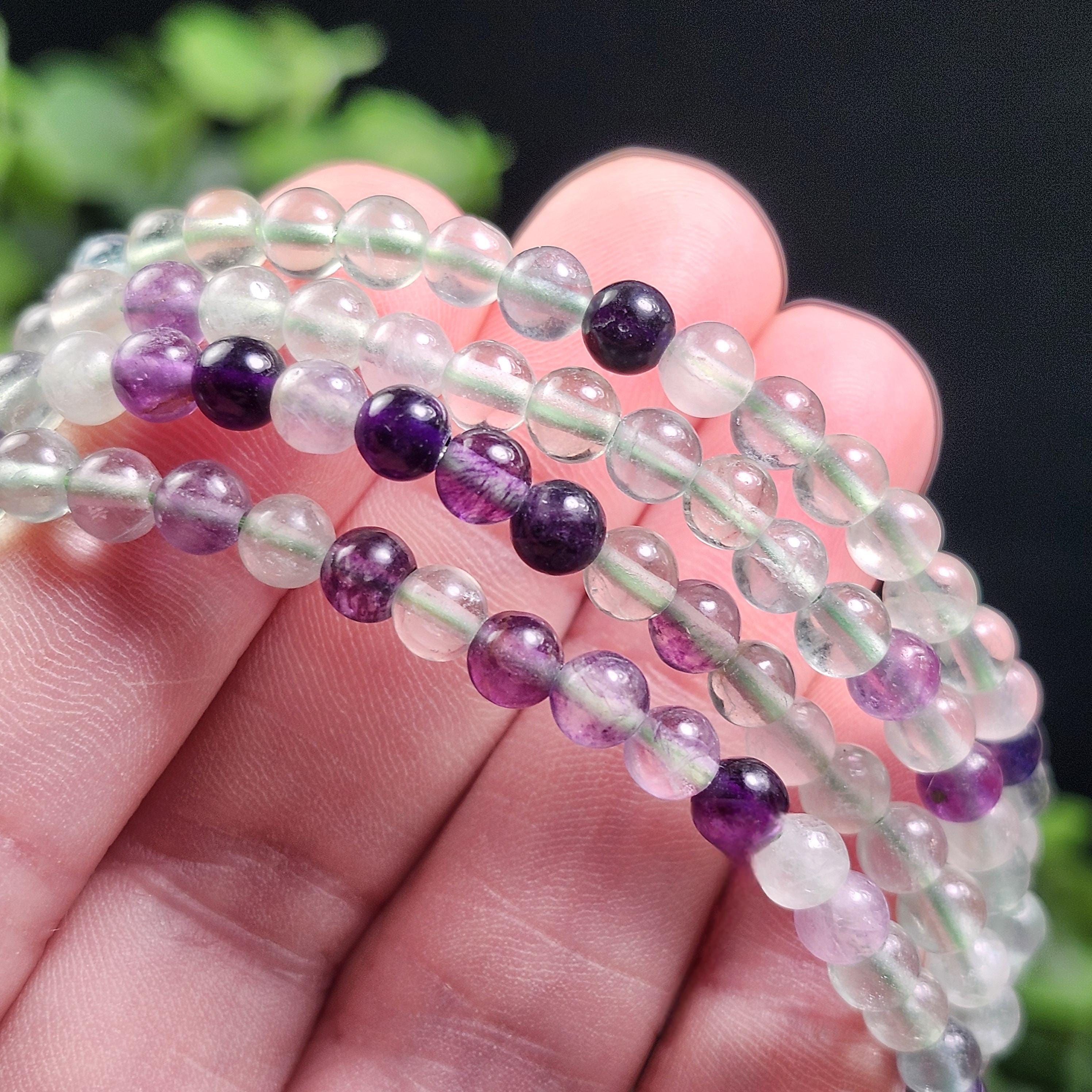 Uv Reactive Rainbow Fluorite Bracelet - Fluorite Crystal - Rainbow Fluorite Beads - Fluorite Bracelet - Fluorite Jewelry - Fluorite Bracelet