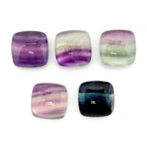 Fluorite - Small Rainbow Fluorite Square Shaped Cabochon - 12x12mm (rk36b17-03) Fluorite - Small Rainbow Fluorite Square Shaped Cabochon - 12x12mm (rk36b17-03)