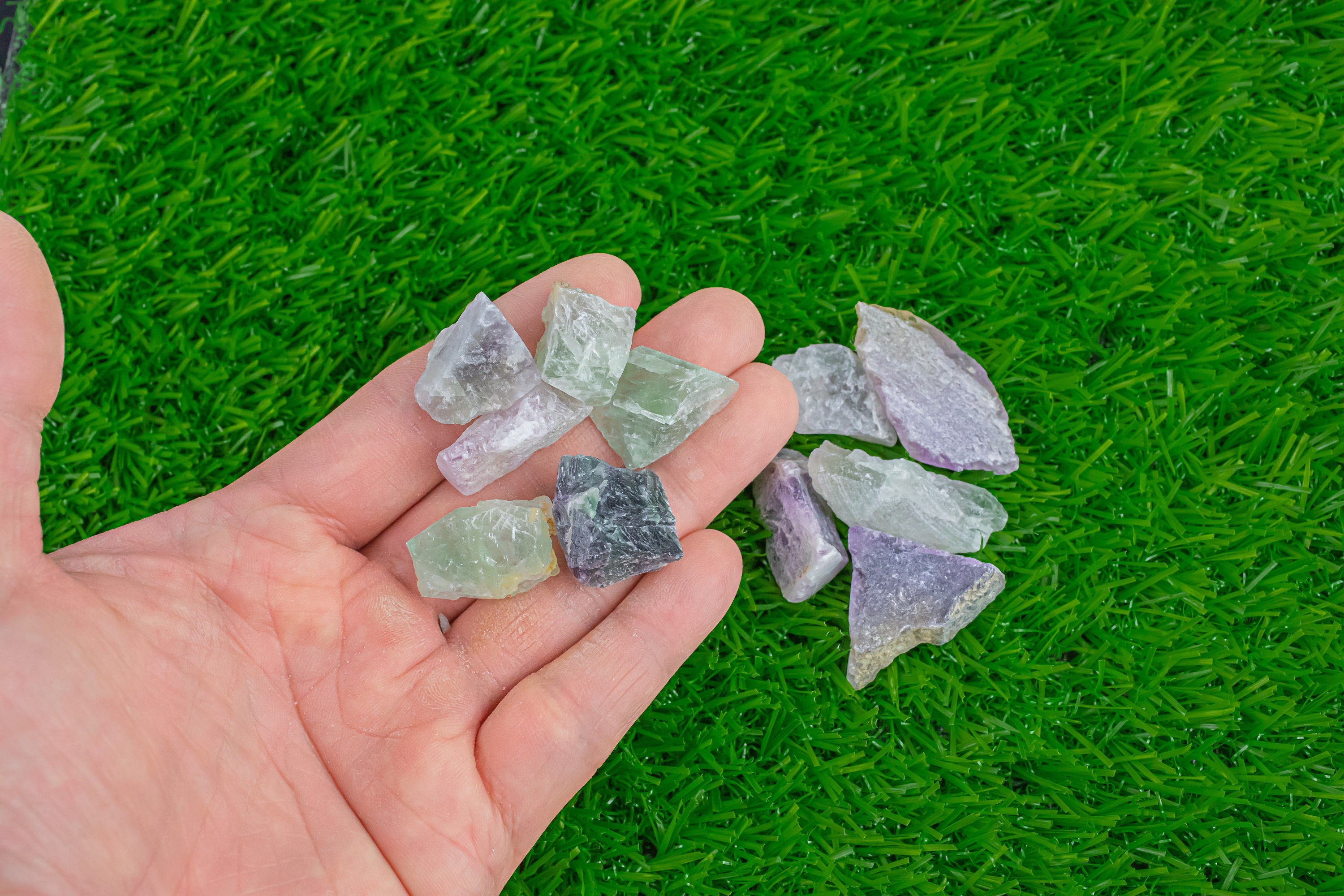 1 Pc Rough Natural Rainbow Fluorite Chunks Gemstone- .5 Inch-1.25 Inch