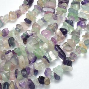 Fluorite Beads, Rainbow Fluorite, 4-10mm, Chips Beads, 31 Inch (224005001)