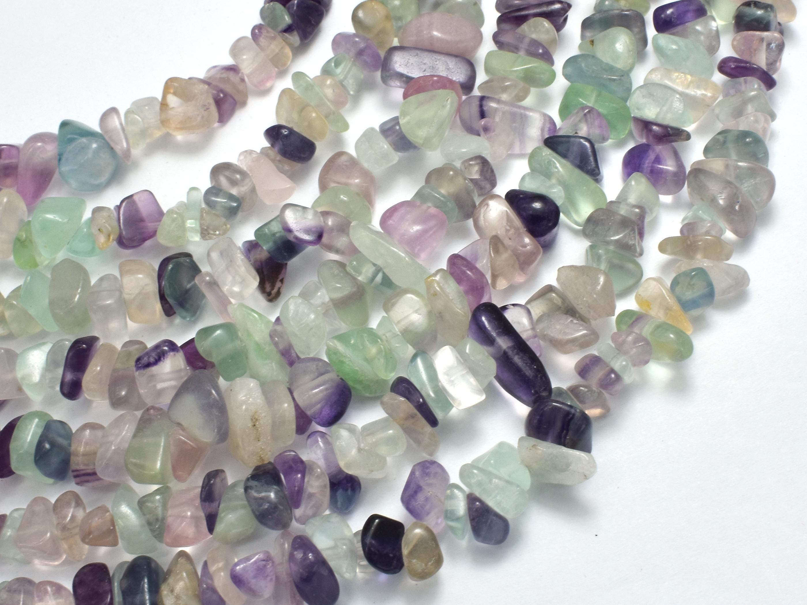 Fluorite Beads, Rainbow Fluorite, 4-10mm, Chips Beads, 31 Inch (224005001) Fluorite Beads, Rainbow Fluorite, 4-10mm, Chips Beads, 31 Inch (224005001)