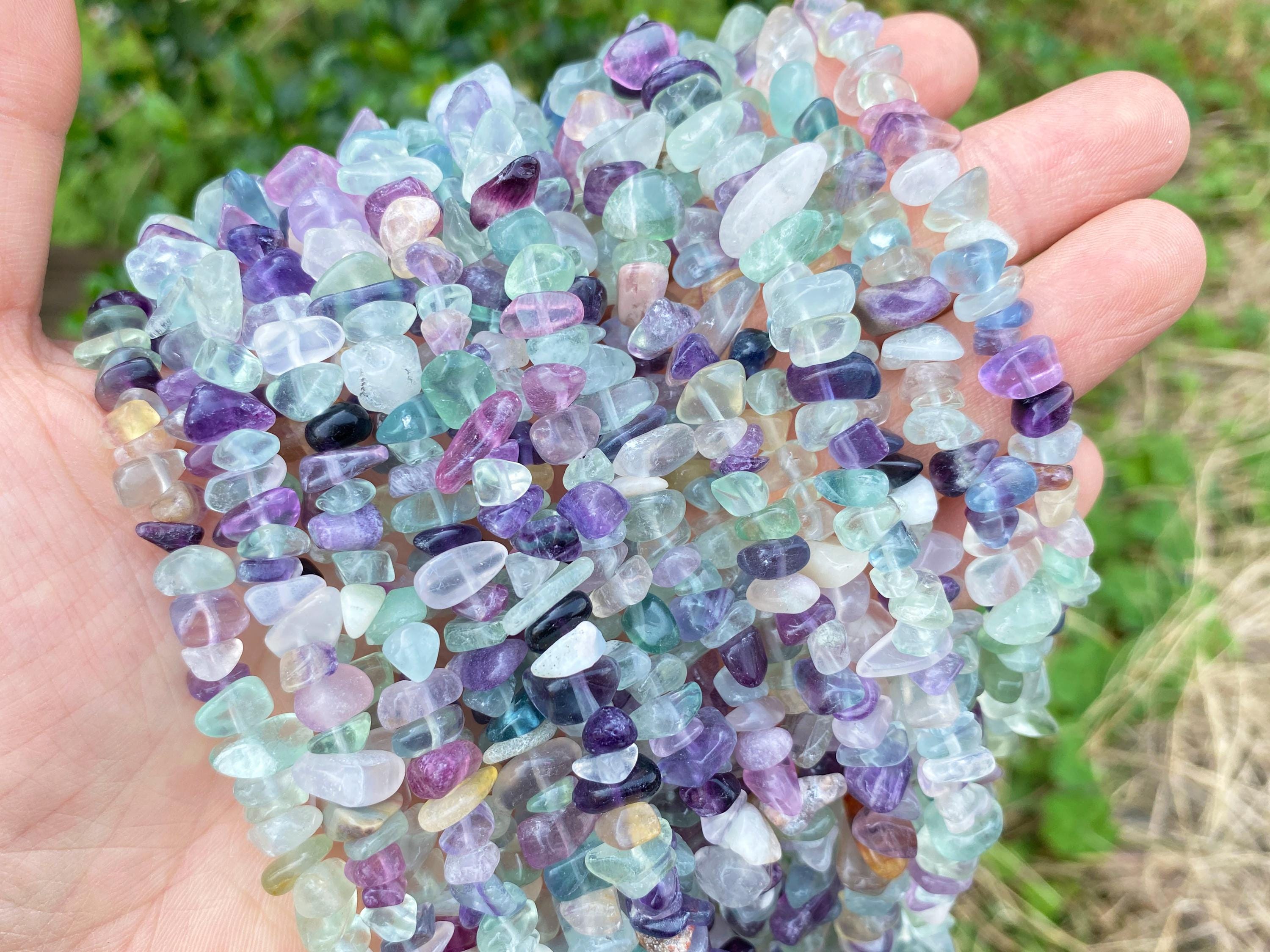 Full 32' Natural Rainbow Fluorite 5~10mm Size Chip Beads,bracelets/neckalce For Jewelry Making Beads,gemstone Freeform Chip Nugget Beads.