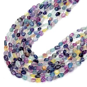 Natural Rainbow Fluorite Gemstone Pebble Nugget 8-10mm 10-12mm Loose Beadsbulk Lot 1,2,6,12 And 50 (d467)