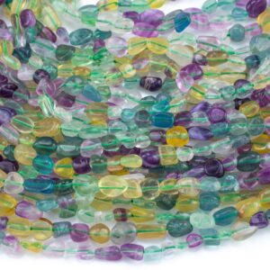 Natural Rainbow Fluorite Nuggets Beads -16 Inch Strand - Wholesale Pricing Aaa Quality- Full 16 Inch Strand Gemstone Beads