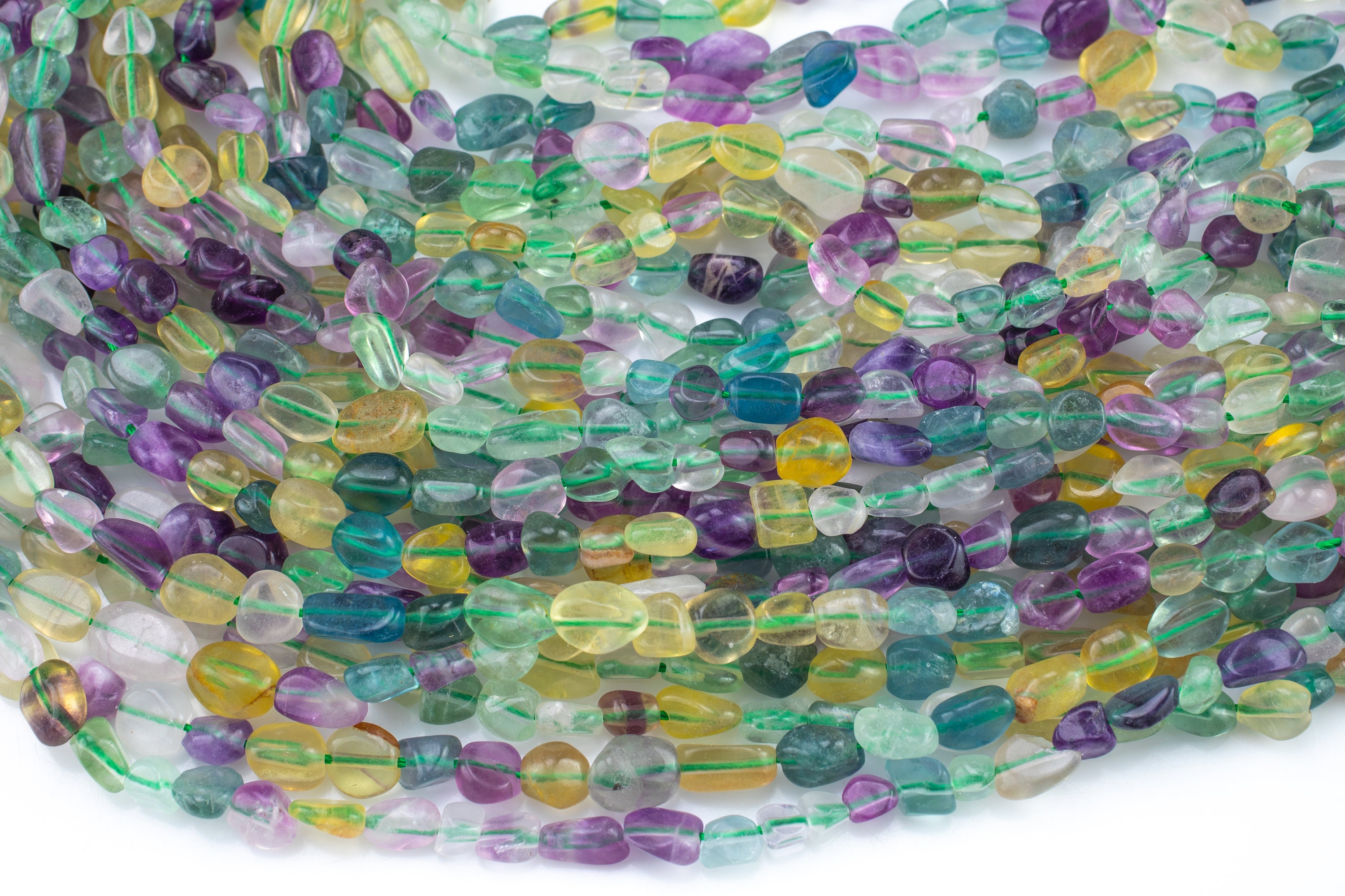 Natural Rainbow Fluorite Nuggets Beads -16 Inch Strand - Wholesale Pricing Aaa Quality- Full 16 Inch Strand Gemstone Beads Natural Rainbow Fluorite Nuggets Beads -16 Inch Strand - Wholesale Pricing Aaa Quality- Full 16 Inch Strand Gemstone Beads