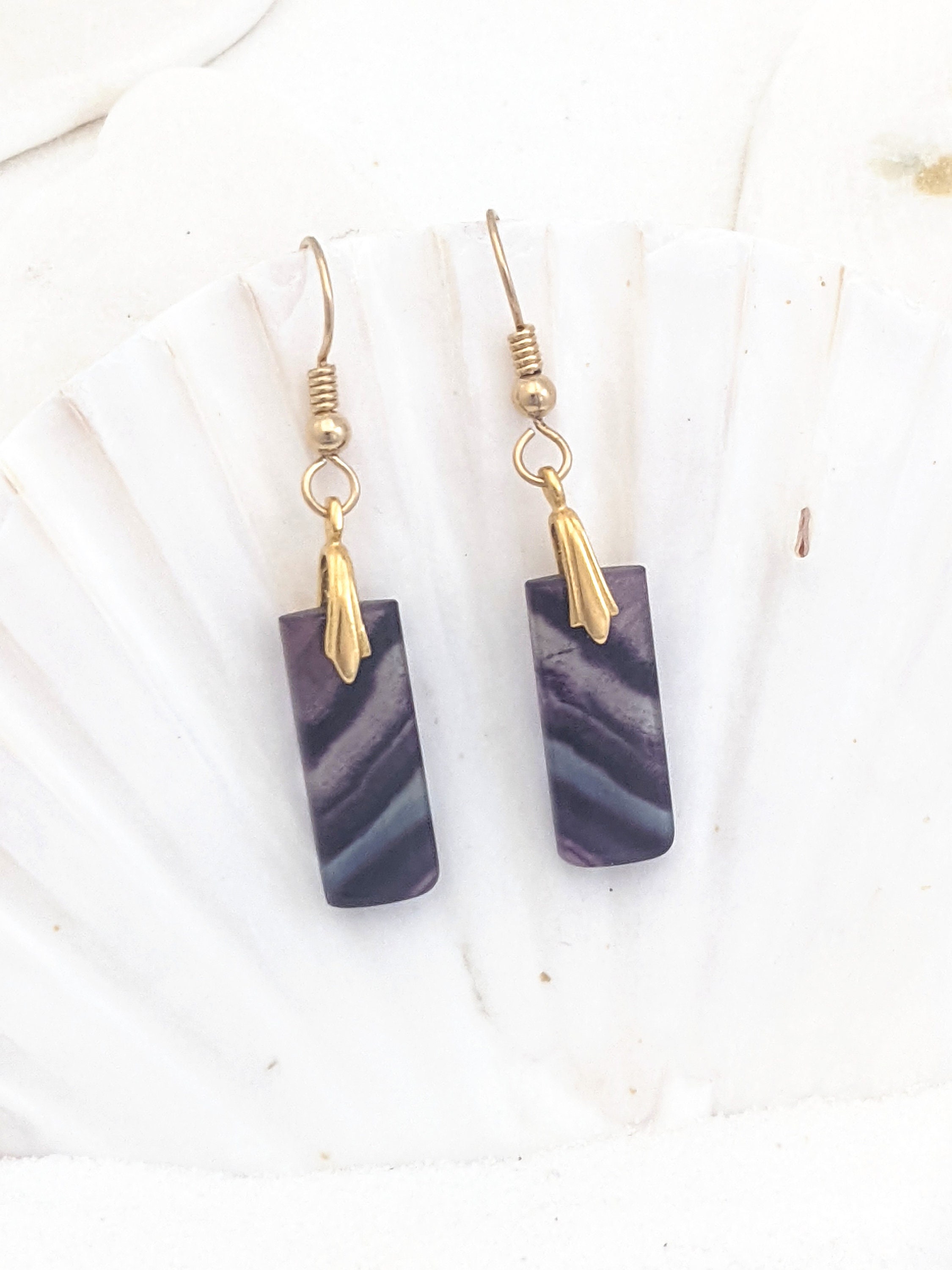 Gold-filled And Rainbow Fluorite Earrings