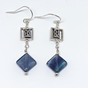 Sterling Silver and Rainbow Fluorite Earrings