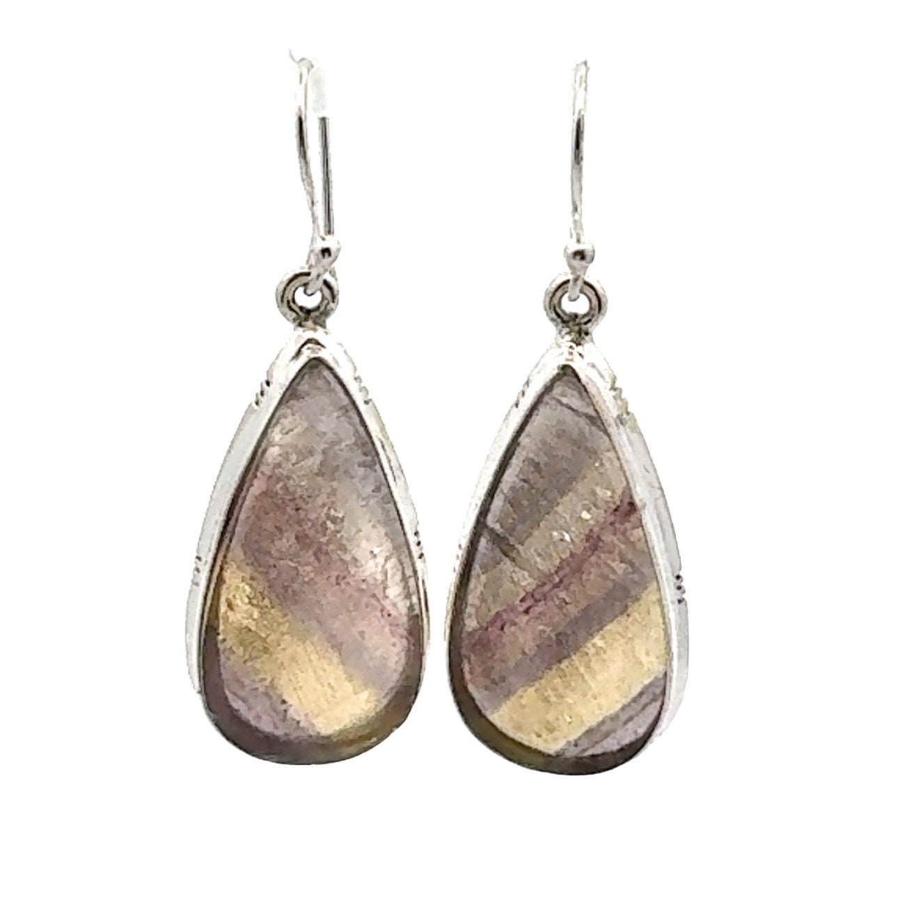 Sterling Silver Rainbow Fluorite Earrings Sterling Silver Rainbow Fluorite Earrings