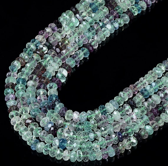 8x5mm Natural Rainbow Fluorite Gemstone Grade Aaa Faceted Rondelle Loose Beads Bulk Lot 1,2,6,12 And 50 (d346)