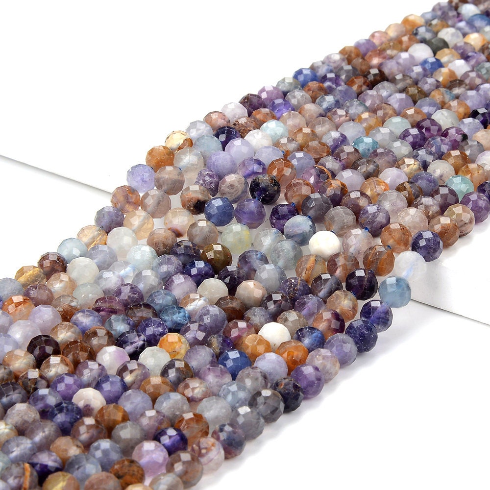 Natural Rainbow Fluorite Gemstone Grade Aa 6mm Micro Faceted Round Loose Beads 15 Inch Full Strand (80018254-p100)