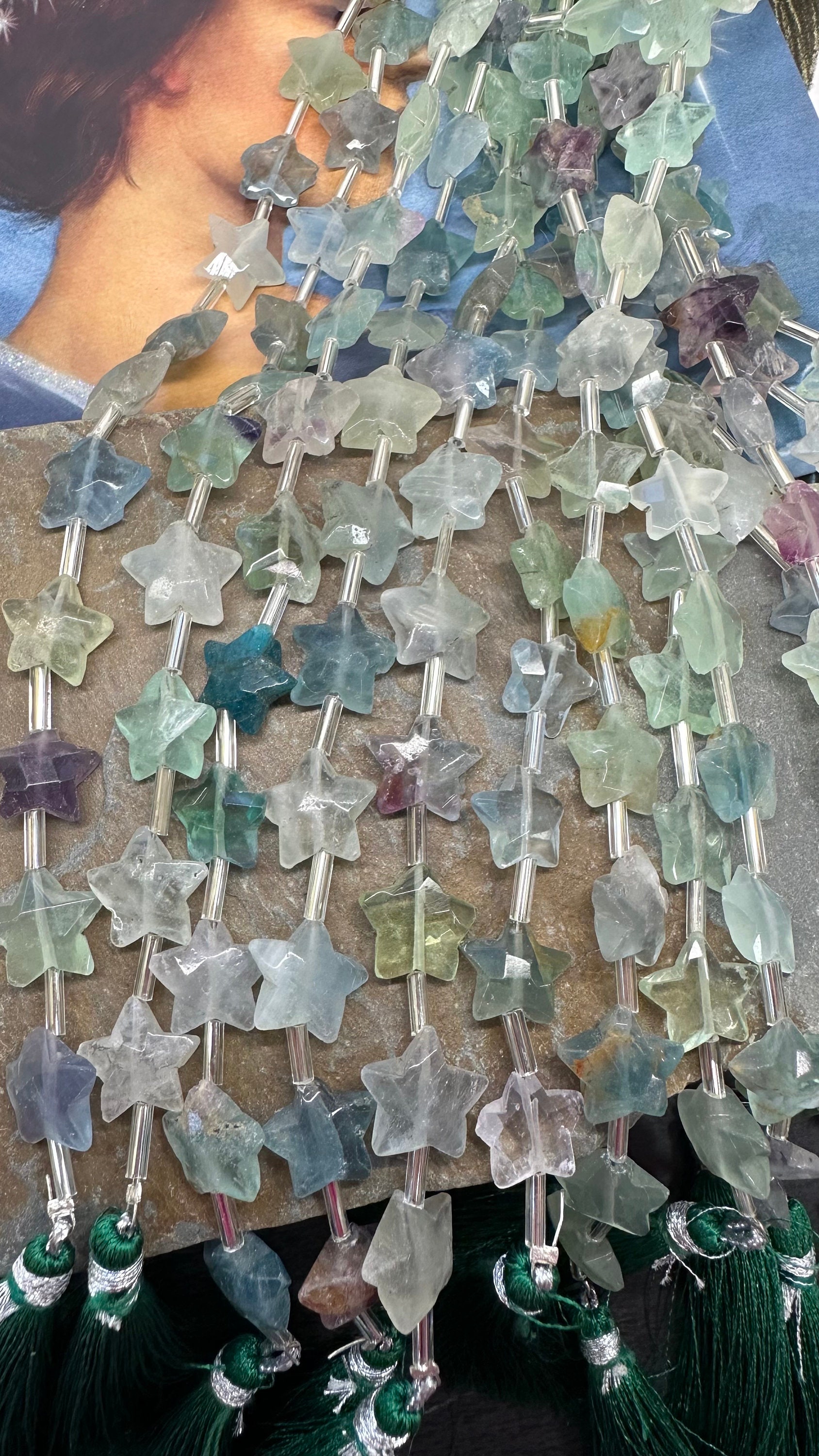 Natural Rustic Natural Rainbow Fluorite Hand Faceted Gemstone Star Beads / Celestial Beads 10- 12mm Approx Rustic Handcut Natural Rustic Natural Rainbow Fluorite Hand Faceted Gemstone Star Beads / Celestial Beads 10- 12mm Approx Rustic Handcut