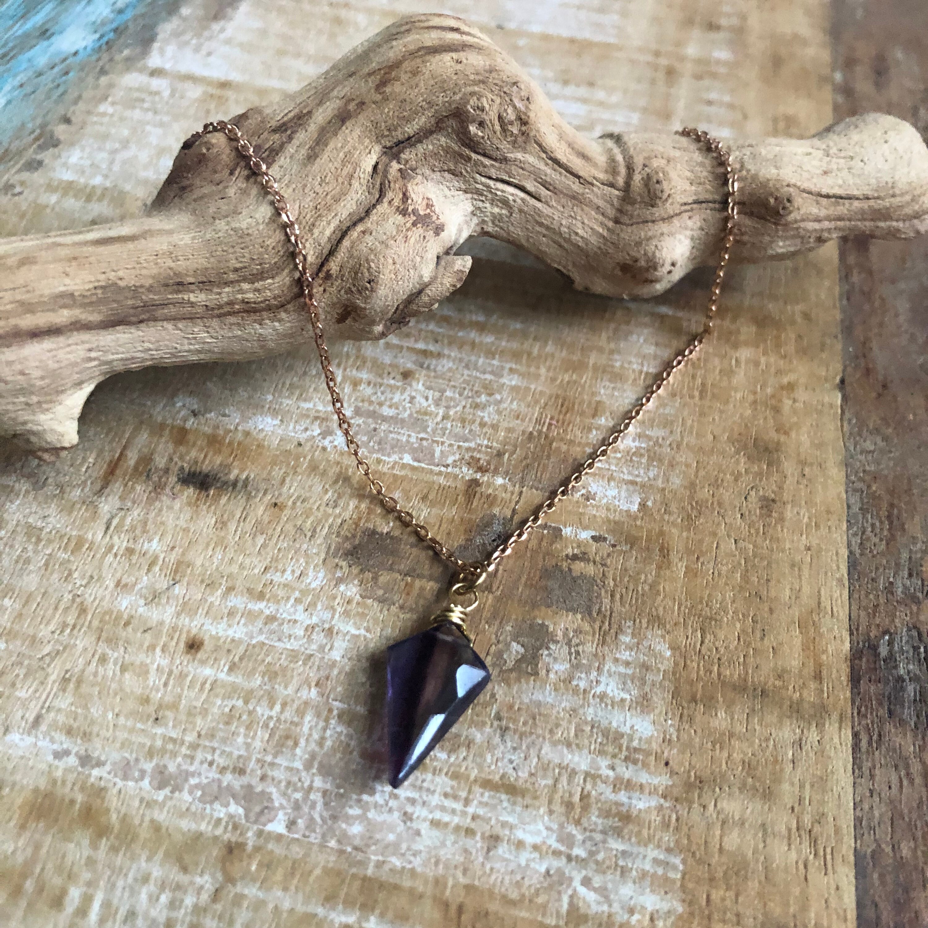 Rainbow Fluorite And Brass Layering Necklace (1)