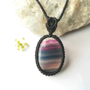 Rainbow Fluorite Necklace, Capricorn Birthstone Jewelry Rainbow Fluorite Necklace, Capricorn Birthstone Jewelry