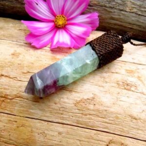 Rainbow Fluorite Macrame Necklace, Green Fluorite, Blue Fluorite, Gift Ideas For The Crystal Collector, The Yogi, The Boho Beauty, Christmas