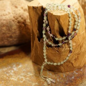 Rainbow Fluorite Mala Necklace • Mala for Mental Clarity and Concentration • Fluorite Mala Beads • 4mm • Cleansing of Negativity • 2279