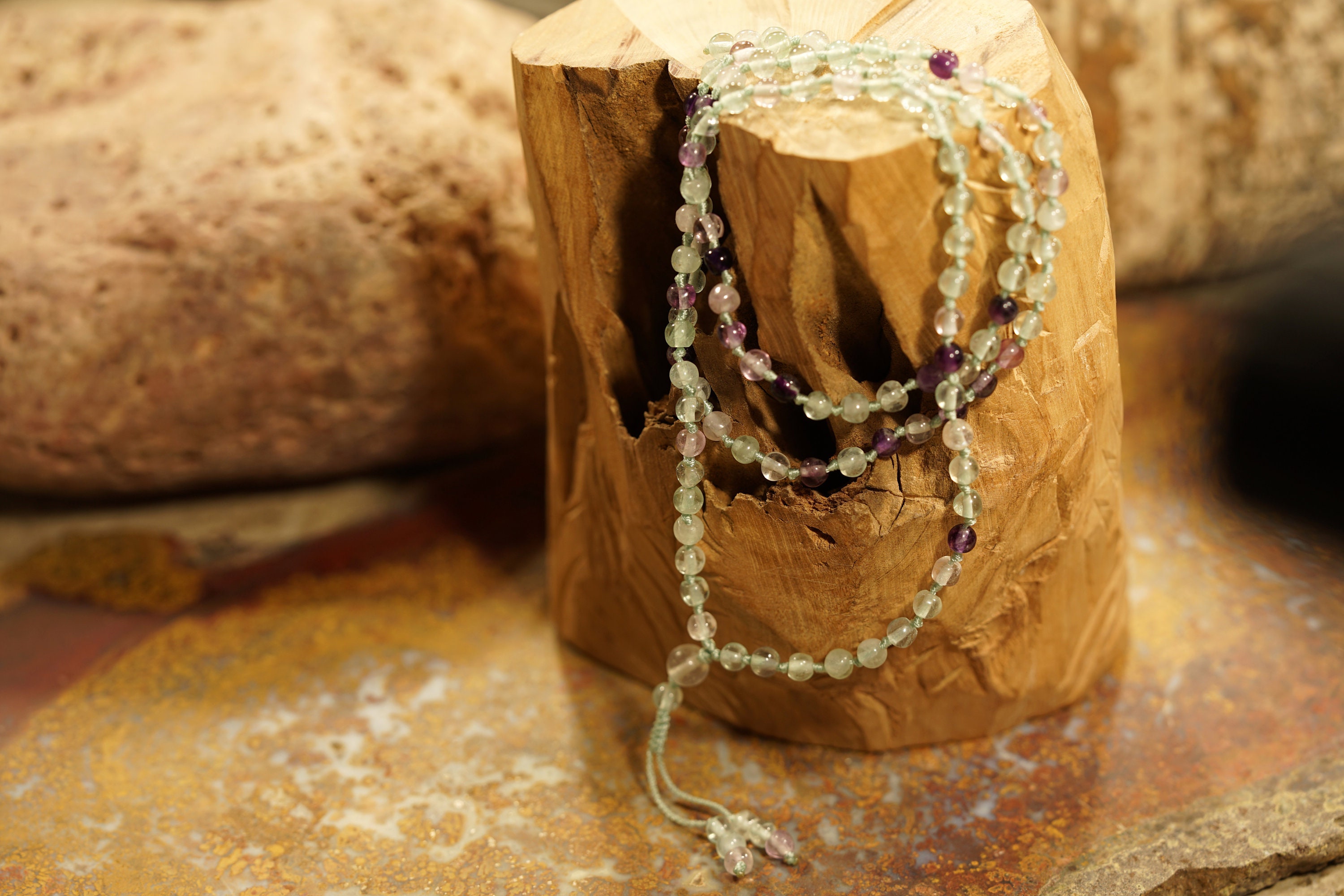 Rainbow Fluorite Mala Necklace • Mala For Mental Clarity And Concentration • Fluorite Mala Beads • 4mm • Cleansing Of Negativity • 2279
