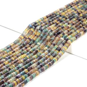 4X2MM Natural Rainbow Fluorite Gemstone Heishi Discs beads Loose Beads (P15)