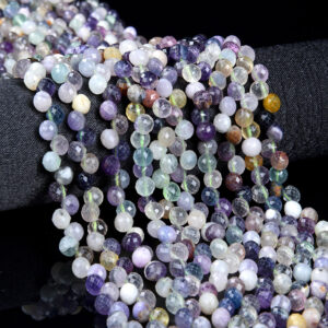 6mm Rainbow Fluorite Gemstone Grade Aa Micro Faceted Briolette Teardrop Loose Beads (p8)