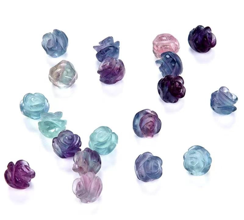 Rainbow Fluorite Gemstone Carved Rose Flower 8mm 10mm 12mm Beads Bulk Lot 5,10,20,30,50 (002) Rainbow Fluorite Gemstone Carved Rose Flower 8mm 10mm 12mm Beads Bulk Lot 5,10,20,30,50 (002)