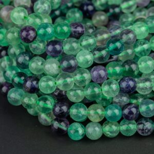 Natural Rainbow Fluorite Beads  4mm, 6mm, 8mm, 12mm, or 14mm  Full Strand 15.5 Inch,  Smooth Gemstone Beads