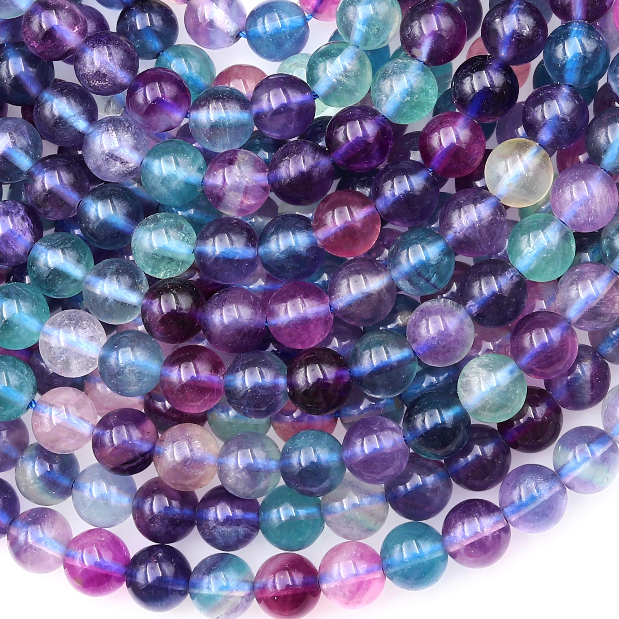 Natural Rainbow Fluorite Beads Smooth 8mm Dark Purple Blue Green Gemstone 15.5" Strand Natural Rainbow Fluorite Beads Smooth 8mm Dark Purple Blue Green Gemstone 15.5" Strand