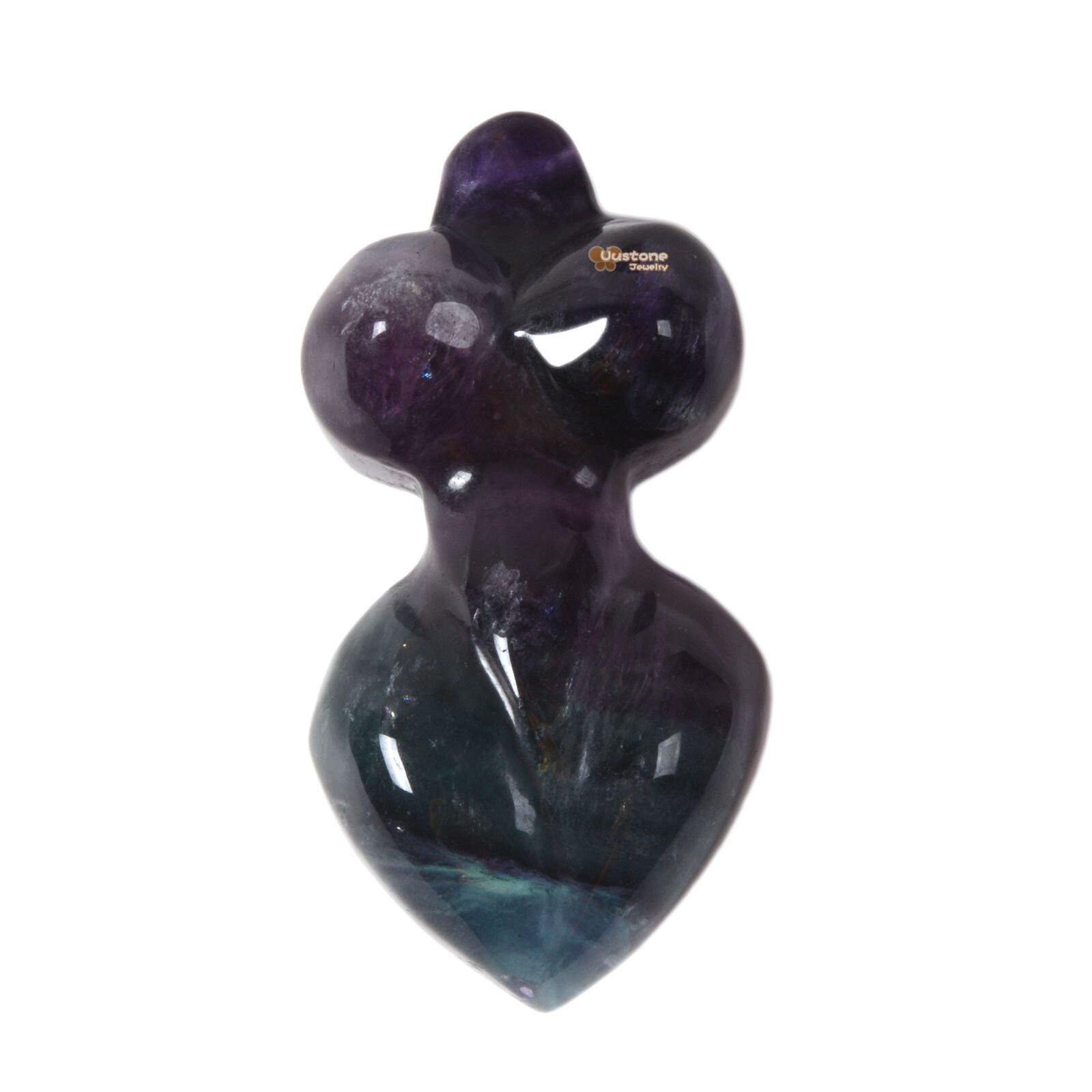 Rainbow Fluorite Carved Goddess Pendant Focal Bead