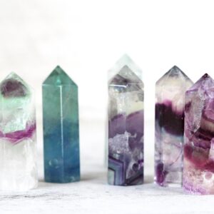 Rainbow Fluorite Necklace - Fluorite Point Pendant - Polished Crystal