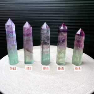 3.7"-4.7"natural Rainbow Fluorite Crystal Point,top Quality Hand Made Purple Green Blue Fluorite Tower Decor,reiki Healing Meditate Obelisk