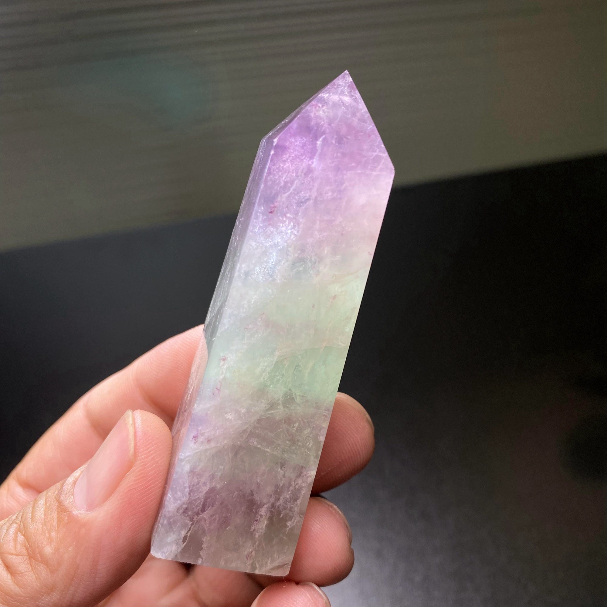 3.3"natural Rainbow Fluorite Crystal Point,top Quality Hand Made Purple Green Fluorite Tower Decor,reiki Healing Meditate Crystal Obelisk 3.3"natural Rainbow Fluorite Crystal Point,top Quality Hand Made Purple Green Fluorite Tower Decor,reiki Healing Meditate Crystal Obelisk