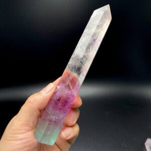 6.8"natural Rainbow Fluorite Crystal Point,top Quality Hand Made Purple Green Fluorite Tower Decor,reiki Healing Meditate Crystal Obelisk