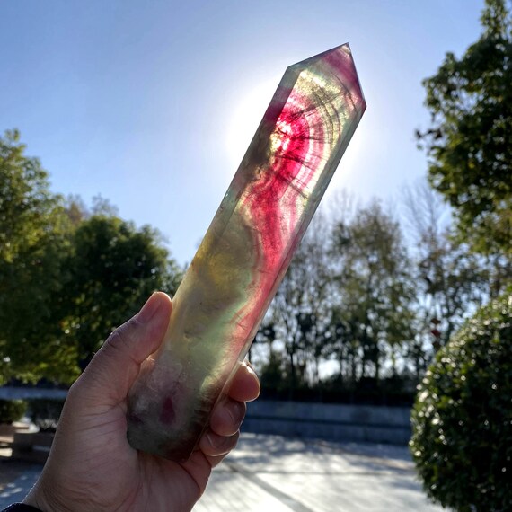 7.87"natural Rainbow Fluorite Crystal Point, Stunning Hand Made Multicolor Big Fluorite Tower Decor,reiki Healing Meditate Crystal Obelisk 7.87"natural Rainbow Fluorite Crystal Point, Stunning Hand Made Multicolor Big Fluorite Tower Decor,reiki Healing Meditate Crystal Obelisk