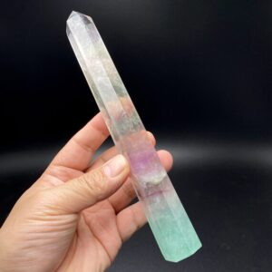 8" Natural Rainbow Fluorite Crystal Point,top Quality Hand Made Purple Green Fluorite Tower Decor,reiki Healing Meditate Crystal Obelisk