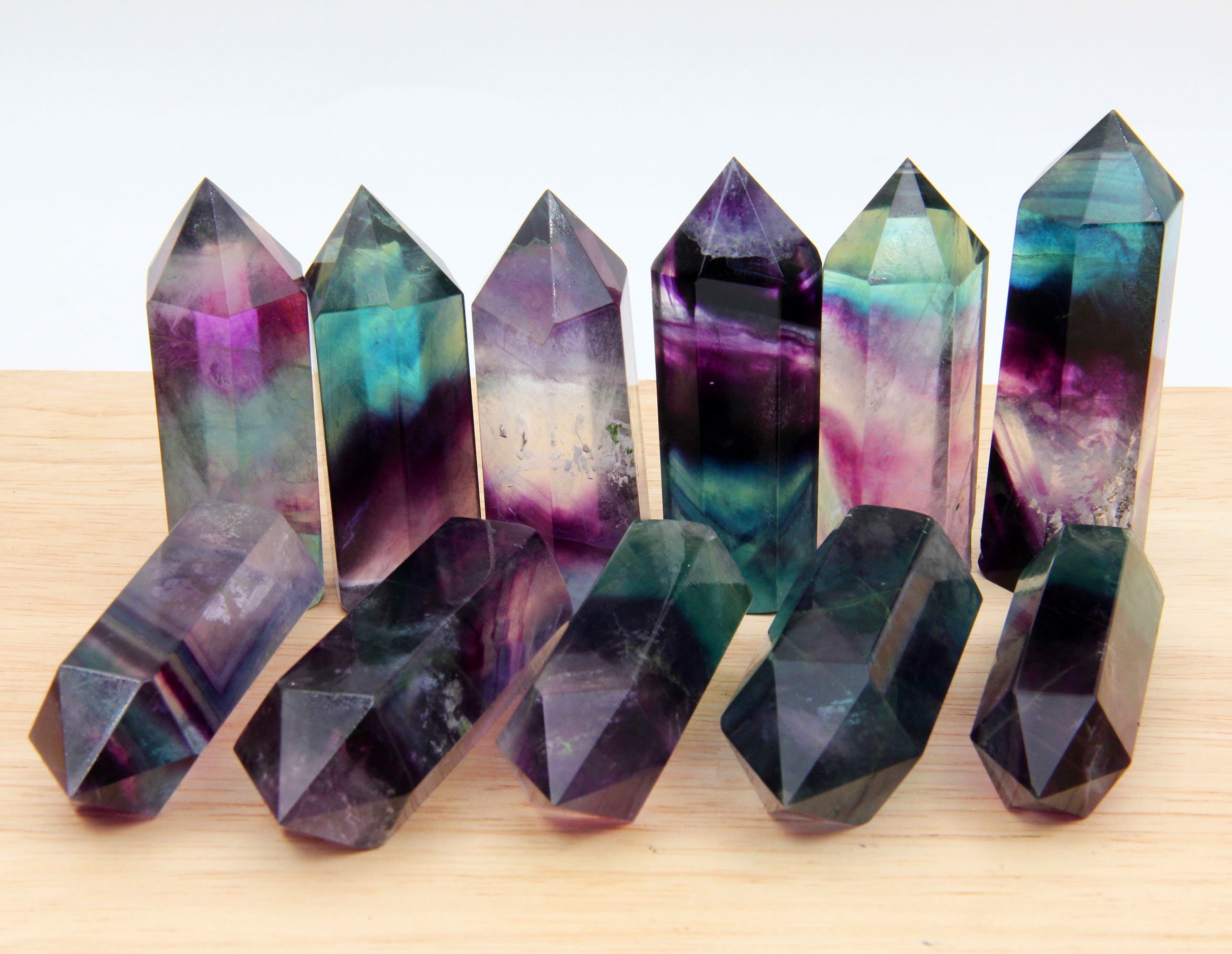 Aaaa Natural Rainbow Fluorite Tower,purple Fluorite Tower,crystals Tower,healing Crystals Tower,obelisk Fluorite Tower,2~2.5inch Tower.