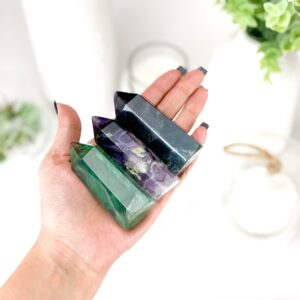Rainbow Fluorite Crystal Tower: Polished Stone Point