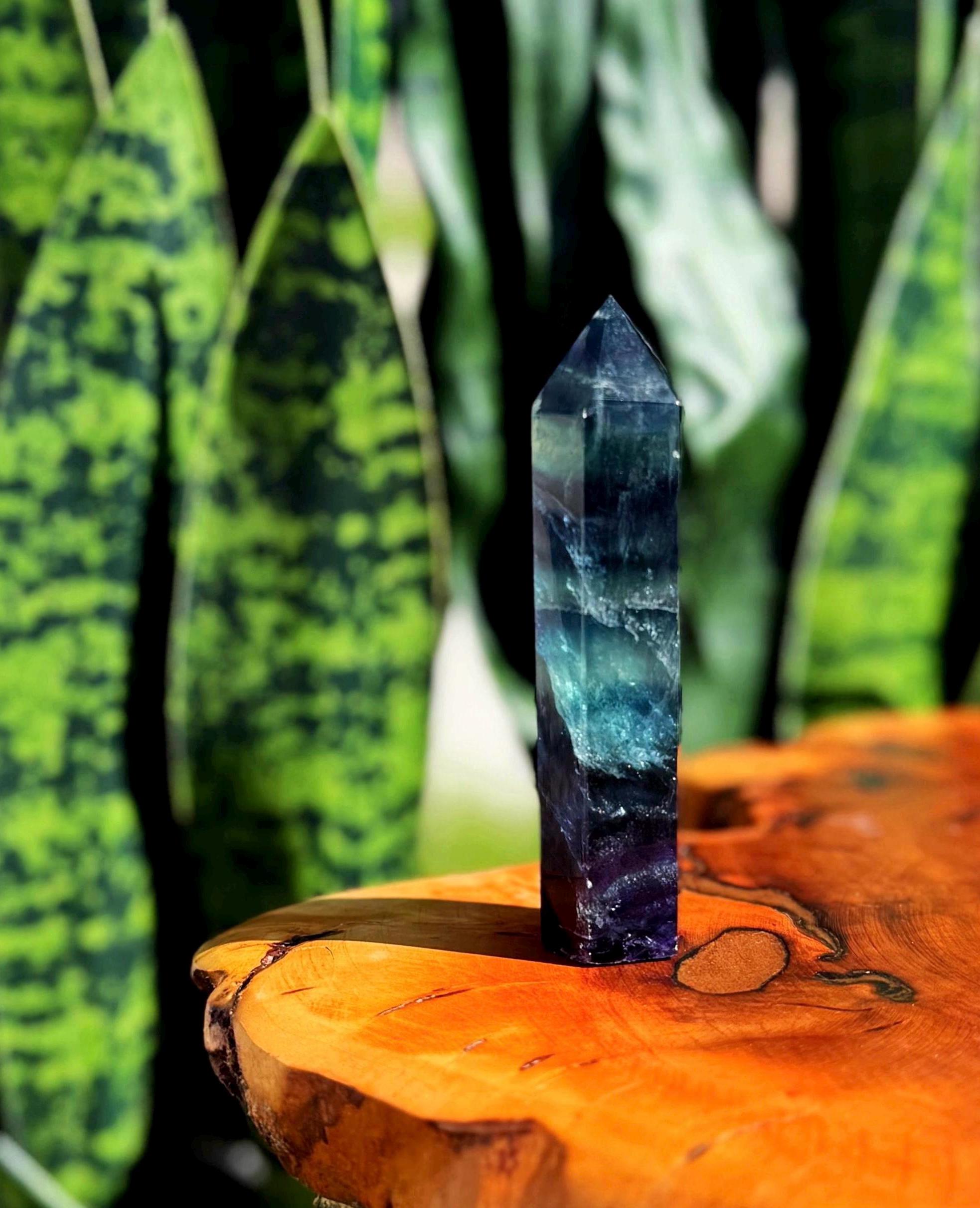 Rainbow Fluorite Crystal Tower
