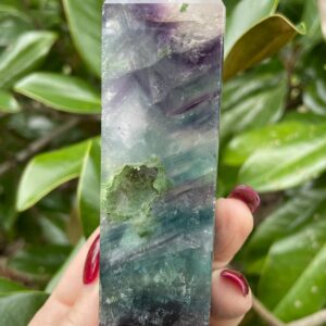 Rainbow Fluorite Point, Druzy Fluorite Tower, Rainbow Fluorite, 4.7”