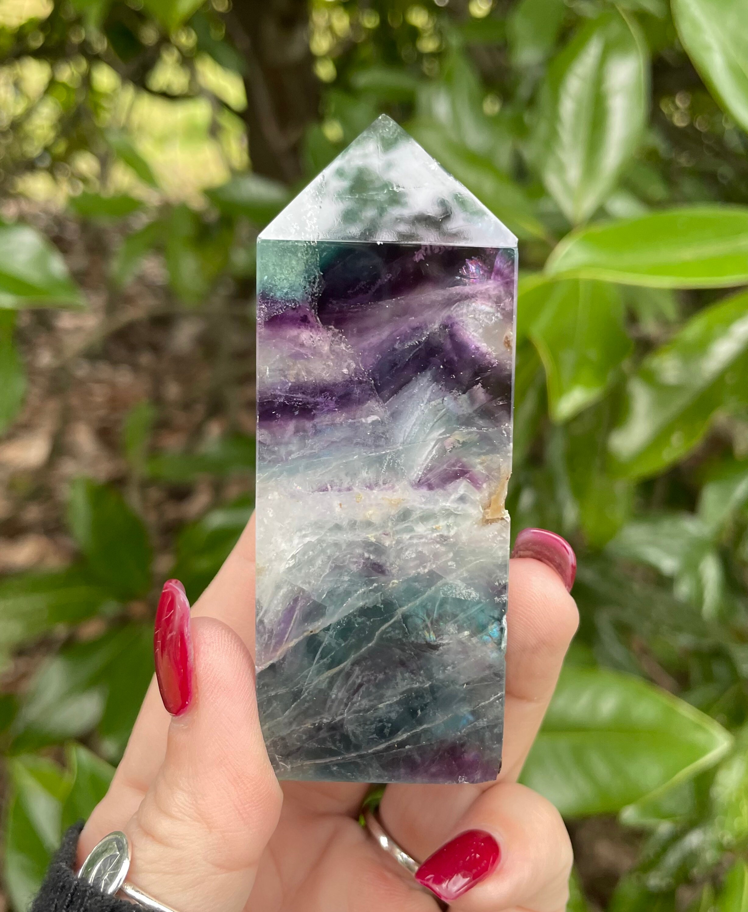 Rainbow Fluorite Point, Rainbow Fluorite Tower, Rainbow Fluorite, 3.6”
