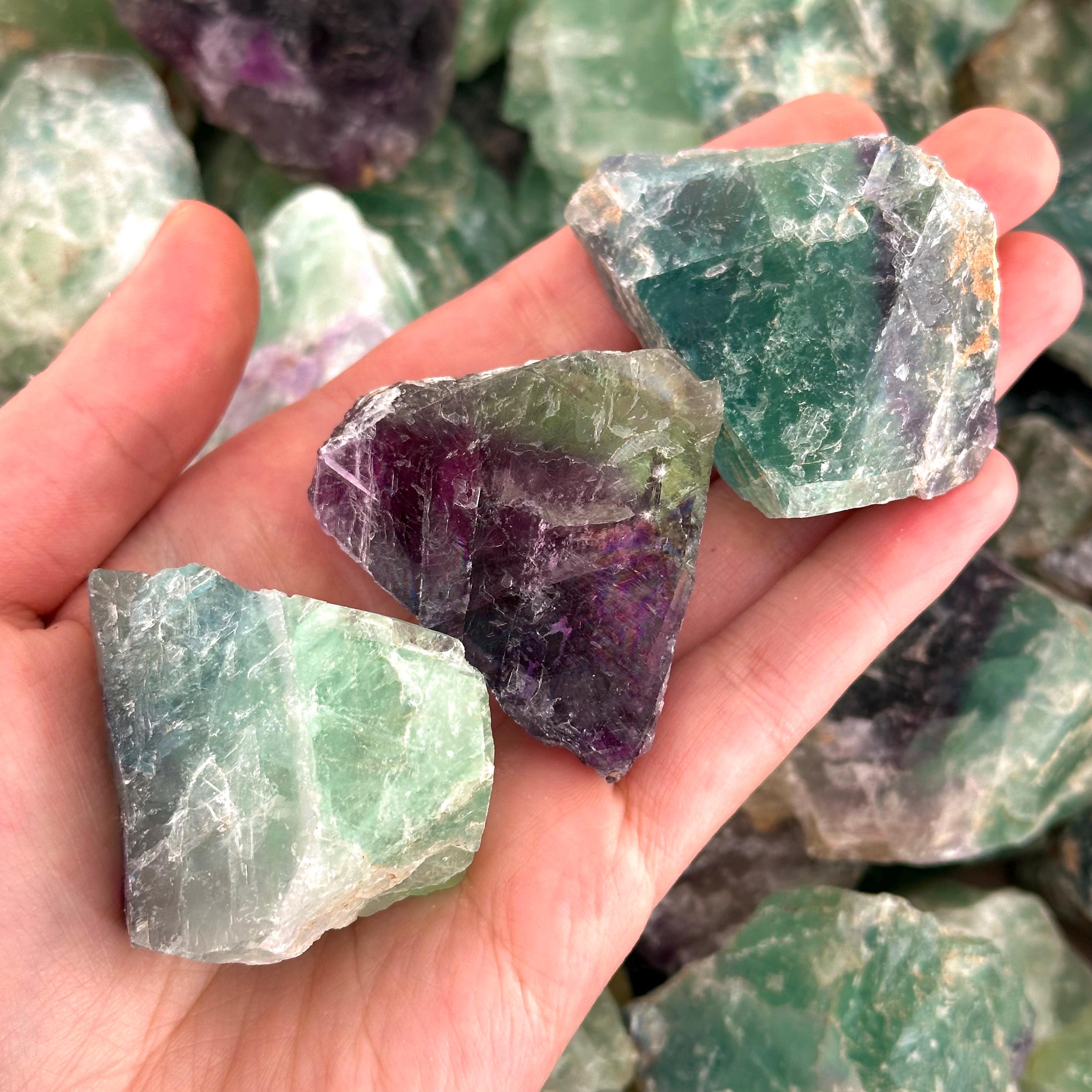 Raw Fluorite | Crystal Cluster, Green Or Purple Rainbow Fluorite, Rough Mineral Specimen Raw Fluorite | Crystal Cluster, Green Or Purple Rainbow Fluorite, Rough Mineral Specimen