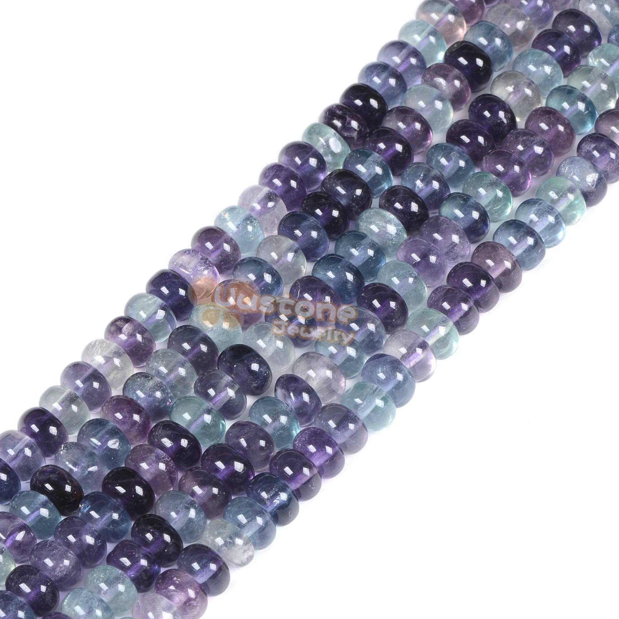 6mm Rainbow Fluorite Rondelle Loose Gemstone Beads Diy Jewelry Making Bead 15"