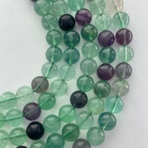10mm Rainbow Fluorite Gemstone Beads. 15” Strand Of Round Beads, About 38 Per Strand. Sale!!