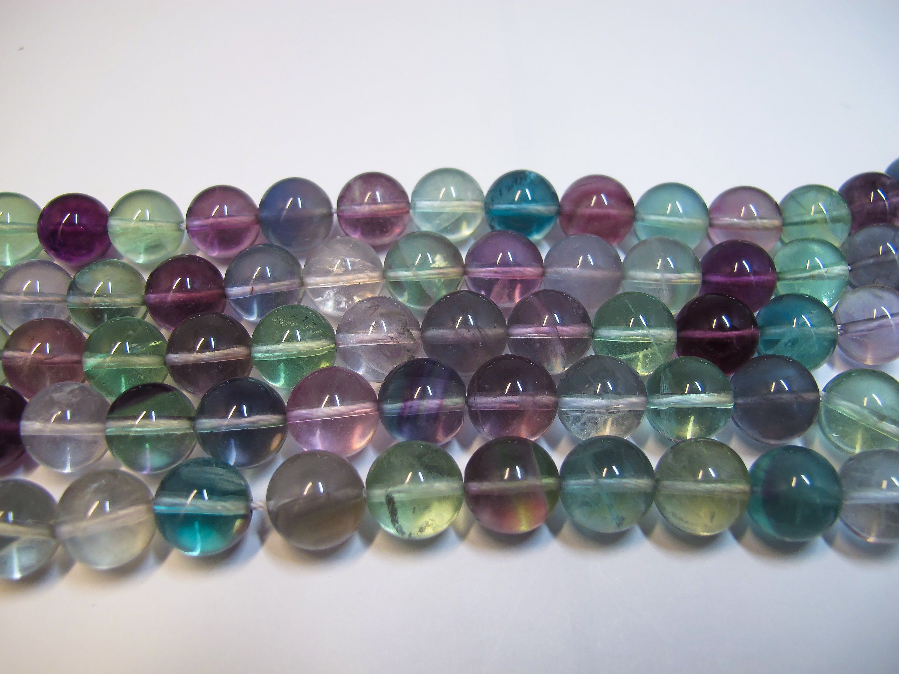 14mm Natural Rainbow Fluorite Round Beads, Top Quality Semi-precious Stone, Diy Beads, Multi Color Gemstone