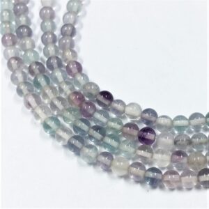 3mm Rainbow Fluorite Gemstone Beads. 15" Strand Of Round High Quality Beads, About 125 Per Strand. Mostly Clear And Purple. 3mm Rainbow Fluorite Gemstone Beads. 15" Strand Of Round High Quality Beads, About 125 Per Strand. Mostly Clear And Purple.