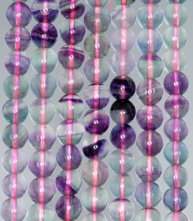 7mm Rainbow Fluorite Gemstone Grade Aa Round Loose Beads 15.5 Inch Full Strand (90187763-686)