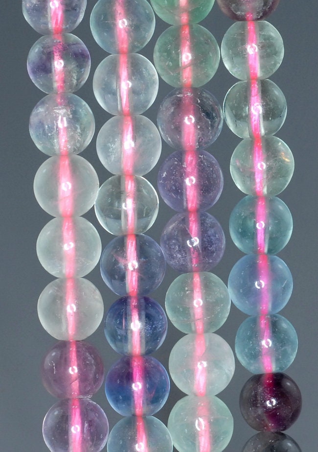 7mm Rainbow Fluorite Gemstone Grade Ab Round Loose Beads 15.5 Inch Full Strand (90187755-687)