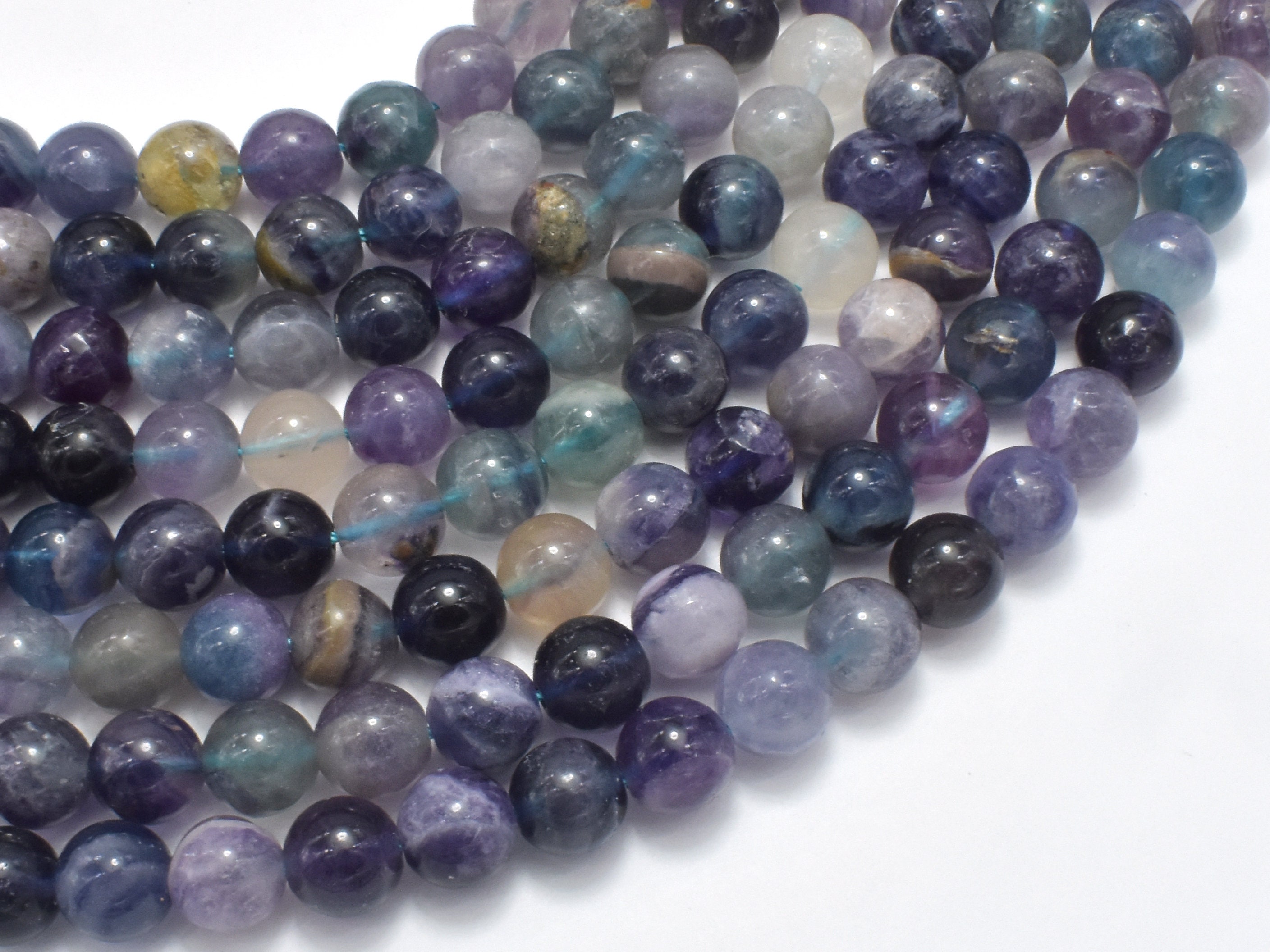Fluorite Beads, Rainbow Fluorite, 8mm, Round Beads, 15 Inch, Full Strand, Approx. 47 Beads, Hole 1mm (224054029) Fluorite Beads, Rainbow Fluorite, 8mm, Round Beads, 15 Inch, Full Strand, Approx. 47 Beads, Hole 1mm (224054029)