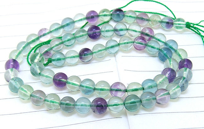 Rainbow Fluorite Crystal Beads: 6mm Round Gemstone Strand - 15" Rainbow Fluorite Crystal Beads: 6mm Round Gemstone Strand - 15"