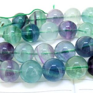 Rainbow Fluorite Crystal Beads: 12mm Round Gemstone Strand, 15" Rainbow Fluorite Crystal Beads: 12mm Round Gemstone Strand, 15"