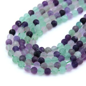 Matte Fluorite Round Beads 6mm 8mm 10mm, Natural Rainbow Fluorite Gemstone Beads, Green and Purple Fluorite Beads, Frost Fluorite Wholesale Matte Fluorite Round Beads 6mm 8mm 10mm, Natural Rainbow Fluorite Gemstone Beads, Green and Purple Fluorite Beads, Frost Fluorite Wholesale