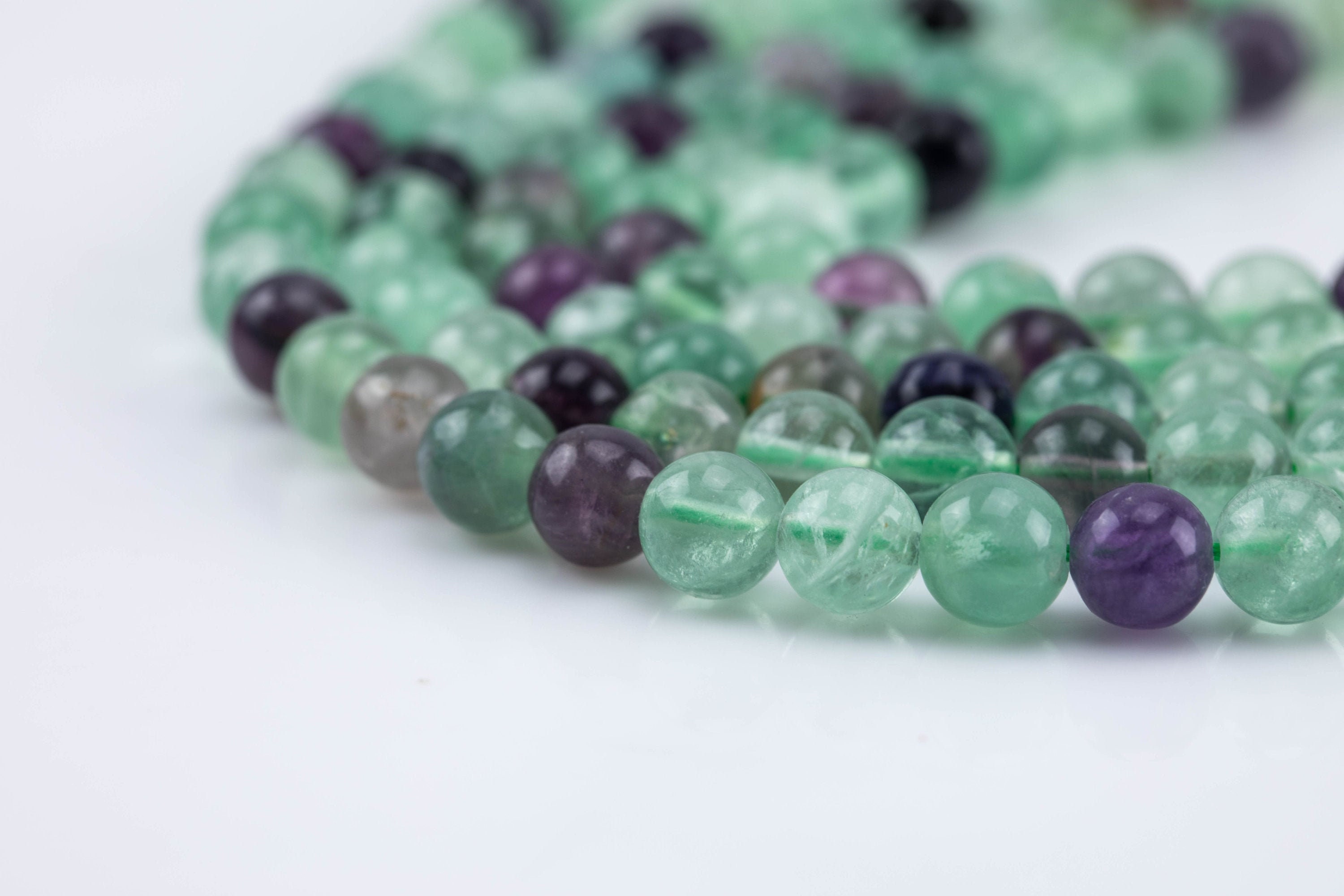 Natural Rainbow Fluorite Beads  Fluoride Grade Aaa  Round, 6mm, 8mm, 10mm, 12mm-full Strand 15.5 Inch Strand Aaa Quality  Smooth