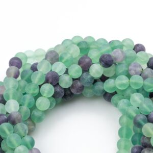 Natural Rainbow Fluorite Beads Grade Aaa Intense Color Matte Round - Full Strand 15.5 Inch - 4mm 6mm 8mm 10mm Or 12mm Beads Gemstone Beads